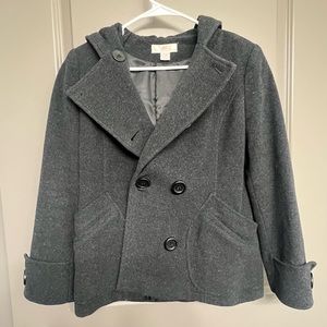 Charcoal gray wool pea coat petite small- like new condition